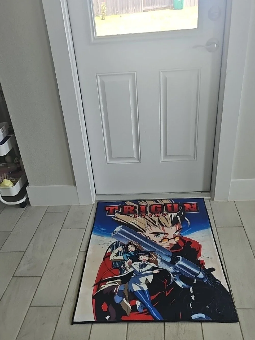 Trigun Anime Poster Rug — Red, Blue, Black